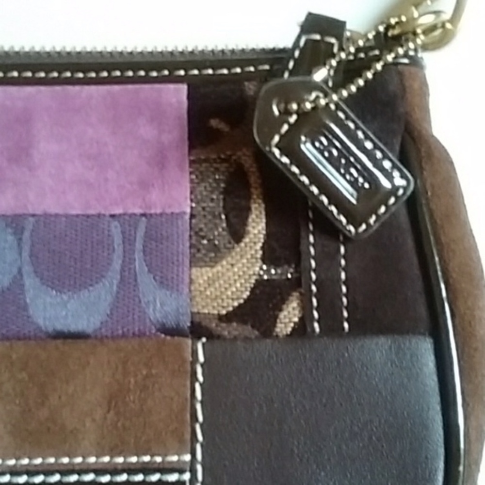2 Vintage COACH Limited Ed Suede Patchwork Bags - Picture 7 of 8